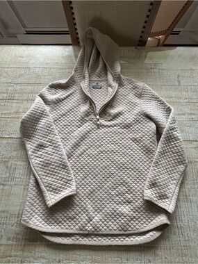 Quilted Half-Zip Hooded Pullover - Cream-Wind River
